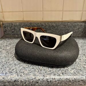 Quay White and Brown Sunglasses